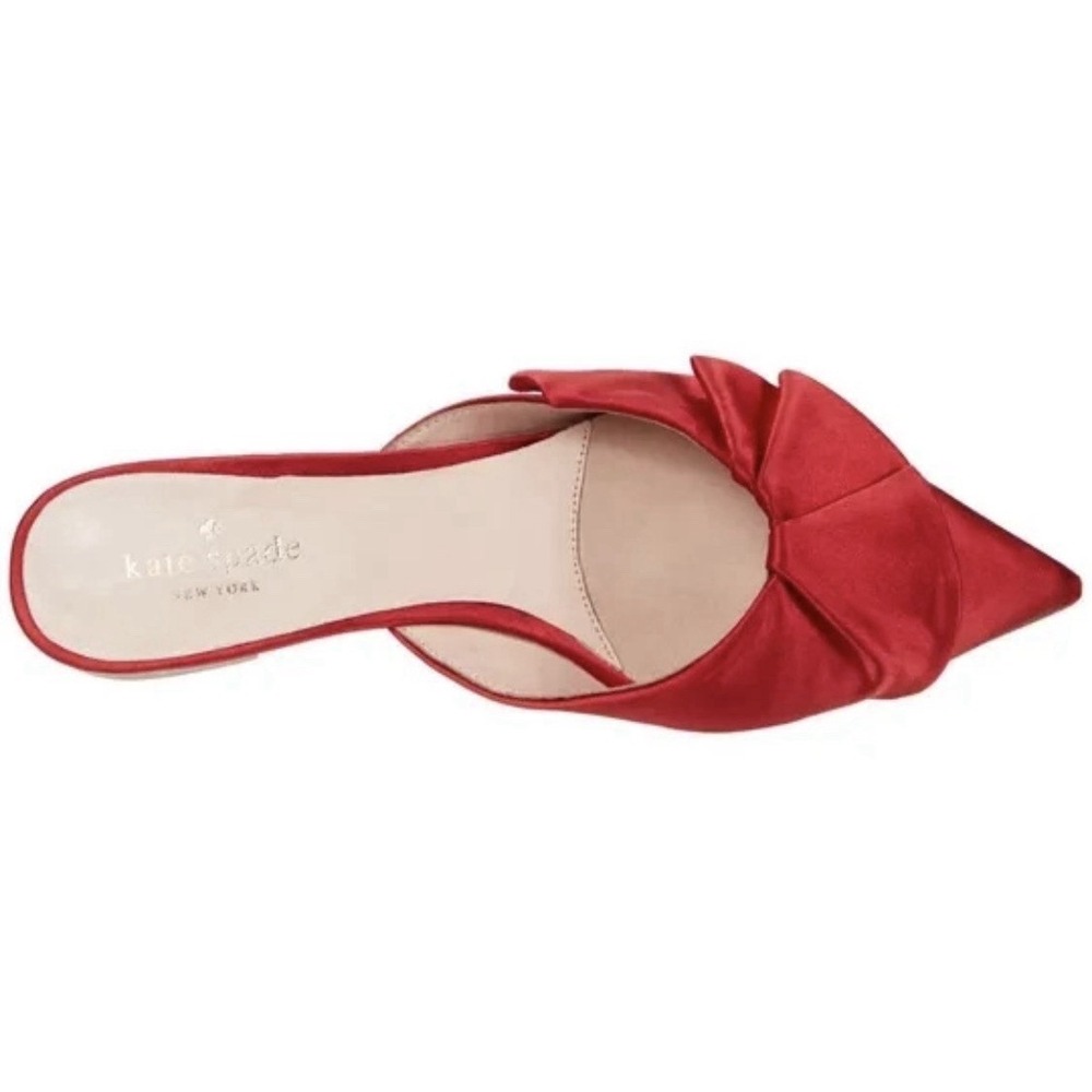 Kate Spade New York RED SATIN Women's‎ Faryn Ballet Flat Size 6.5 Ruffle